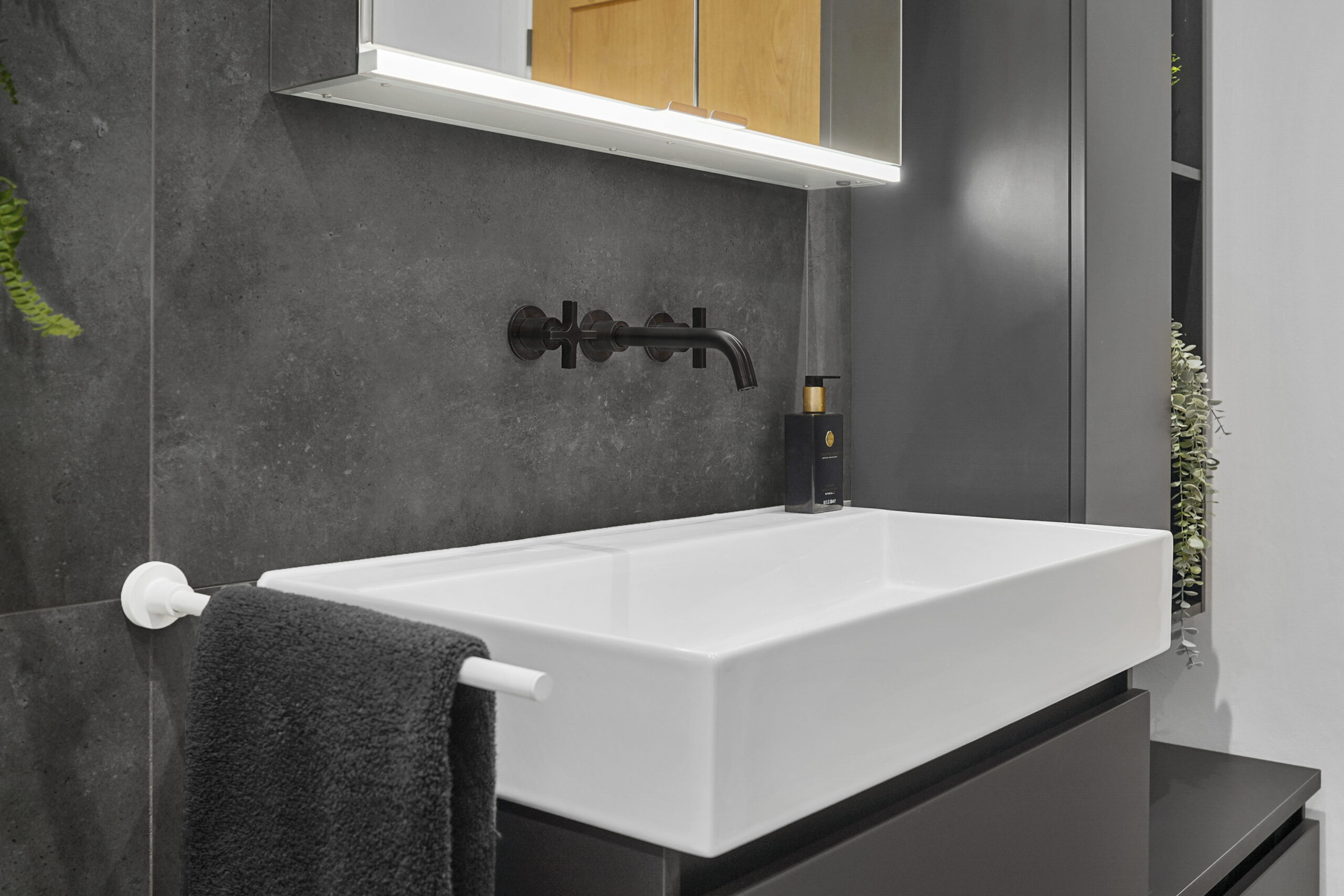 Contemporary Bathroom Design in Loughton — completed bathroom photograph 3