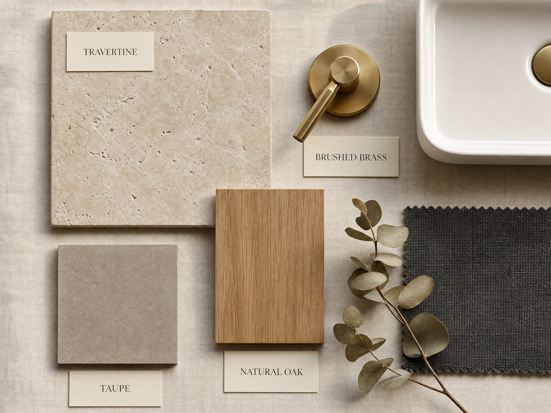 Bathroom moodboard and finish palette