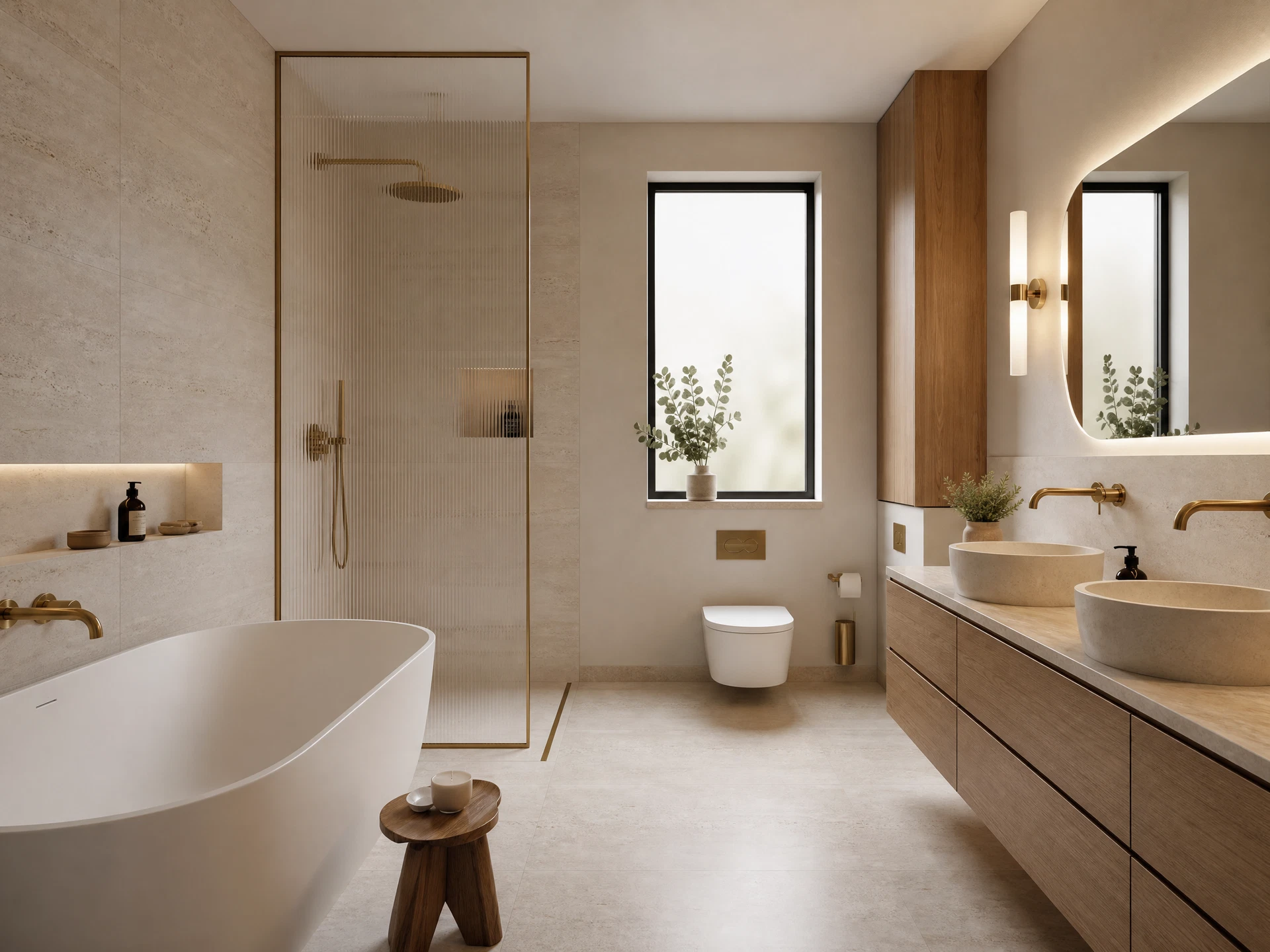 Realistic 3D bathroom design visual